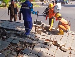 Usai Penertiban Lapak PKL, Dinas PU Makassar Benahi Trotoar dan Drainase Bulogading