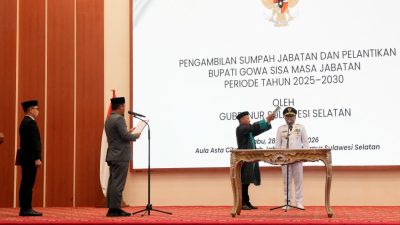 Lantik Darmawangsyah Muin Jadi Bupati Gowa, Andi Sudirman Minta Waktu Dimanfaatkan Maksimal untuk Pelayanan